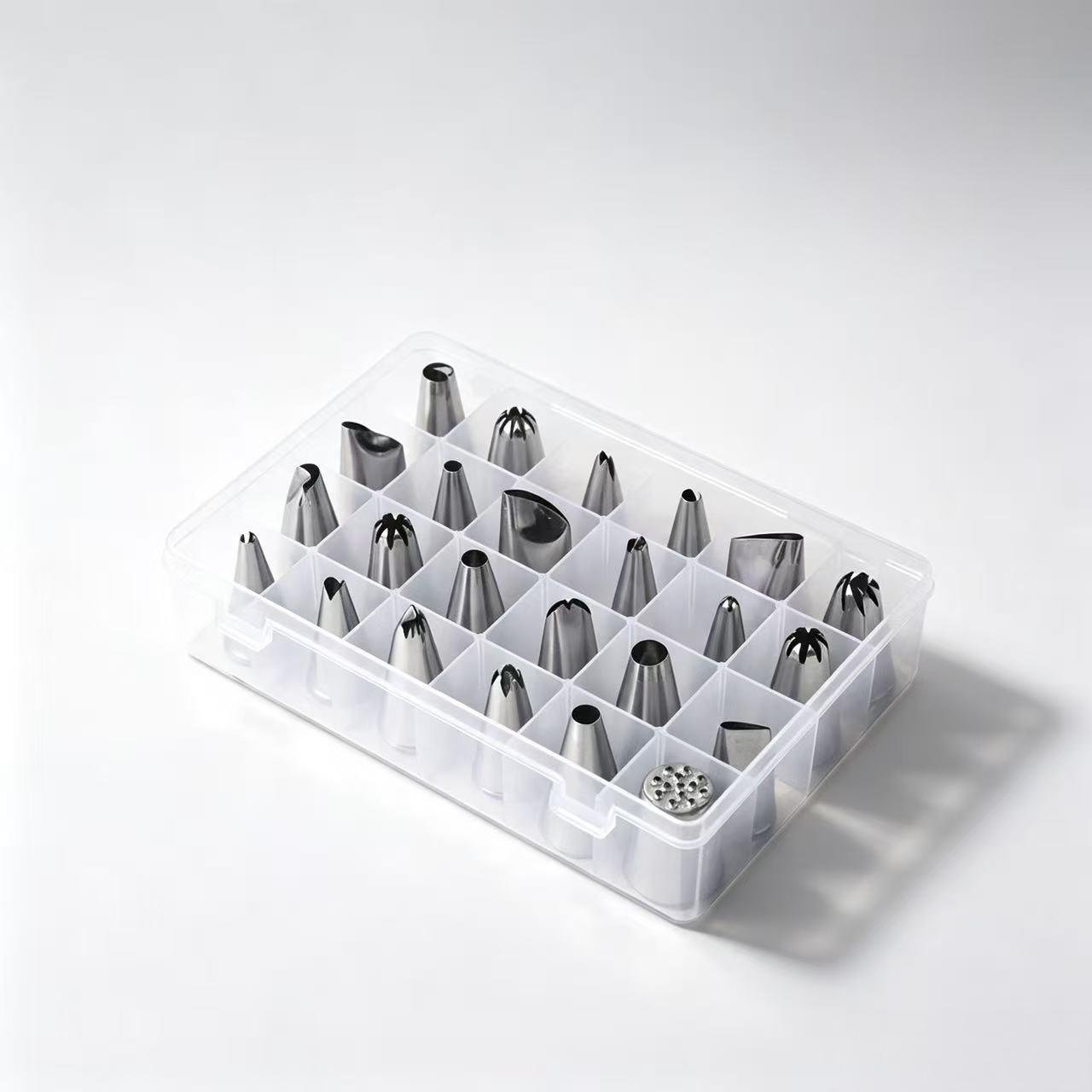 24-Piece 304 Stainless Steel Piping Nozzles Set – Medium Size, Assorted Patterns for Cake Decorating